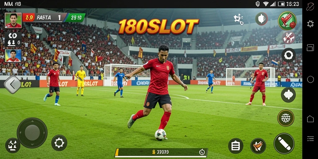 Gameplay seru di 180SLOT dengan suasana sepak bola yang menarik.