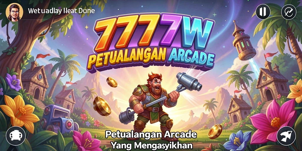Tangkapan layar gameplay 7777W yang menampilkan keseruan Arcade.
