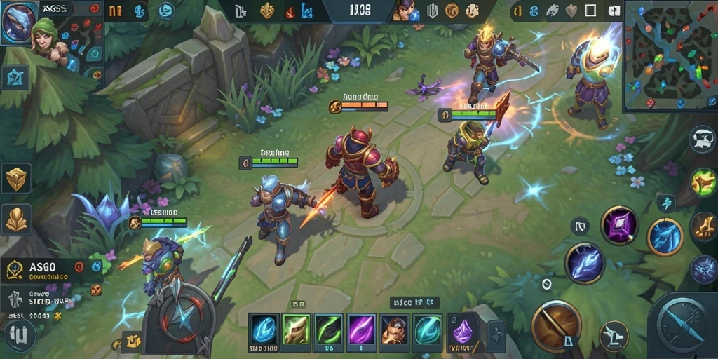 Screenshot gameplay ASG55 yang menampilkan aksi MOBA seru.