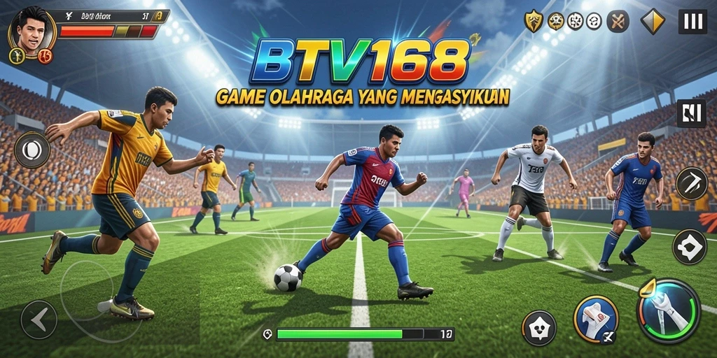 Screenshot BTV168 menampilkan aksi seru dalam permainan olahraga.