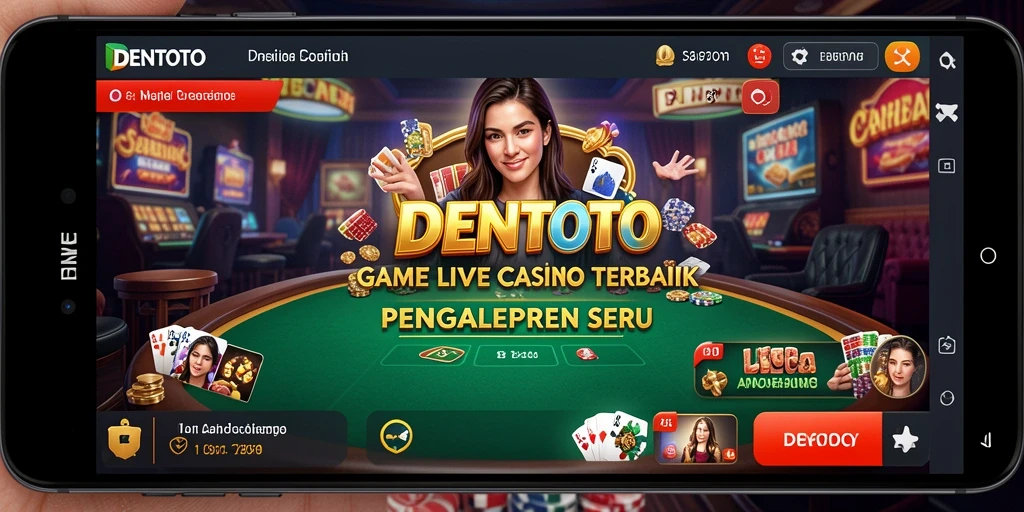 Tampilan gameplay DENTOTO dengan dealer langsung yang profesional.
