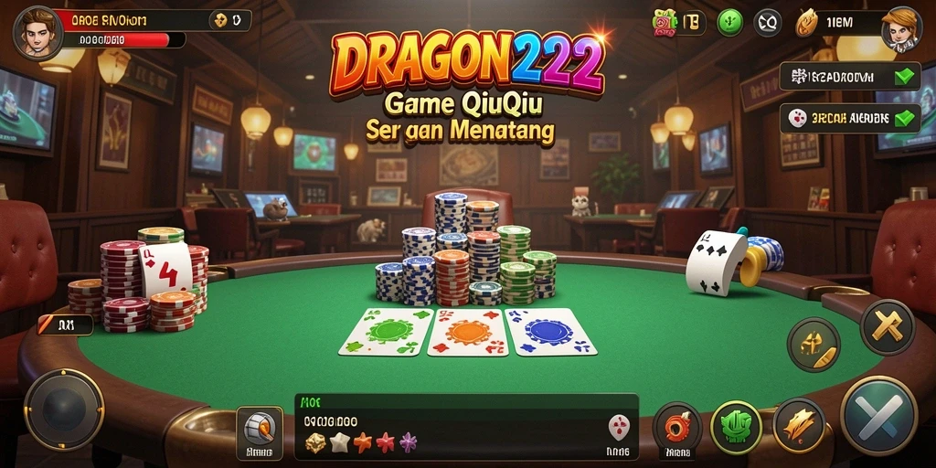 Screenshot DRAGON222 menampilkan aksi seru permainan QiuQiu.