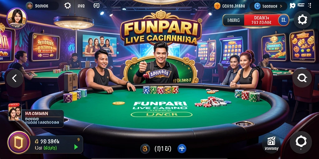 Tampilan gameplay Live Casino yang menarik di FUNPARI.