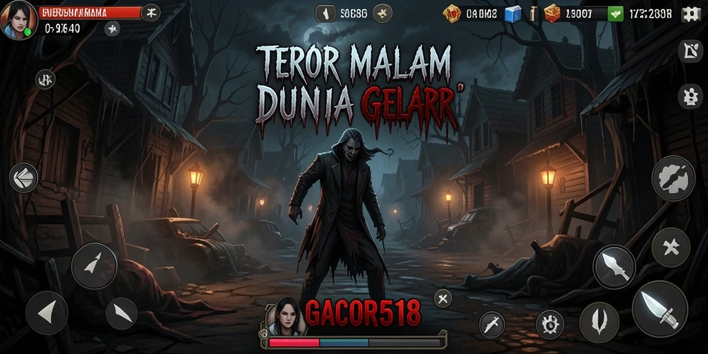 Screenshot GACOR518 menampilkan gameplay horror yang mencekam dan atmosfer gelap.