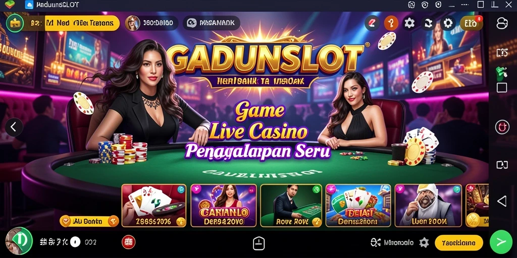 Gameplay Live Casino GADUNSLOT yang mendebarkan dan interaktif.