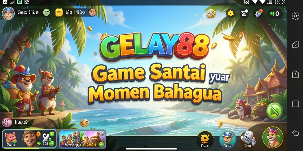 Tampilan gameplay <strong>GELAY88</strong> yang ceria dan mengasyikkan.