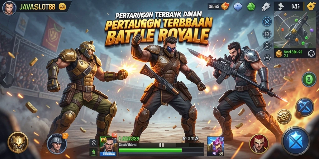 Screenshot gameplay epik dari pertempuran dalam JAVASLOT88.