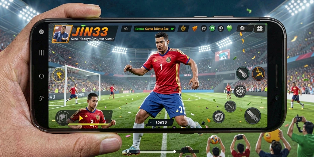 Screenshot JIN33 menampilkan aksi intens dalam gameplay olahraga.