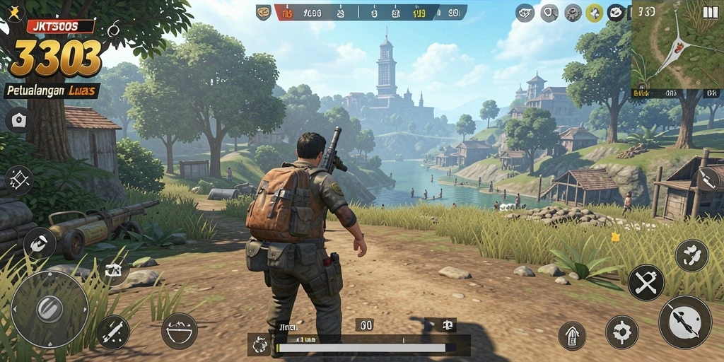 Tampilan gameplay JKT303 yang menakjubkan di dunia terbuka.