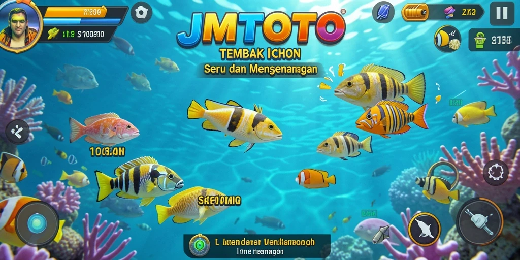 Tangkapan layar utama JMTOTO menampilkan aksi menembak ikan yang mendebarkan.