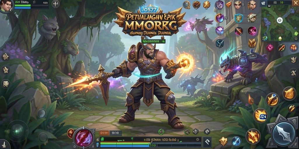 Screenshot game JOS77 yang menampilkan momen aksi dalam MMORPG.