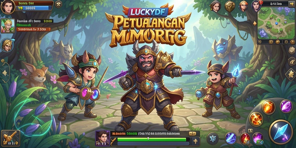 Tampilan seru gameplay LUCKYDF di dunia MMORPG.