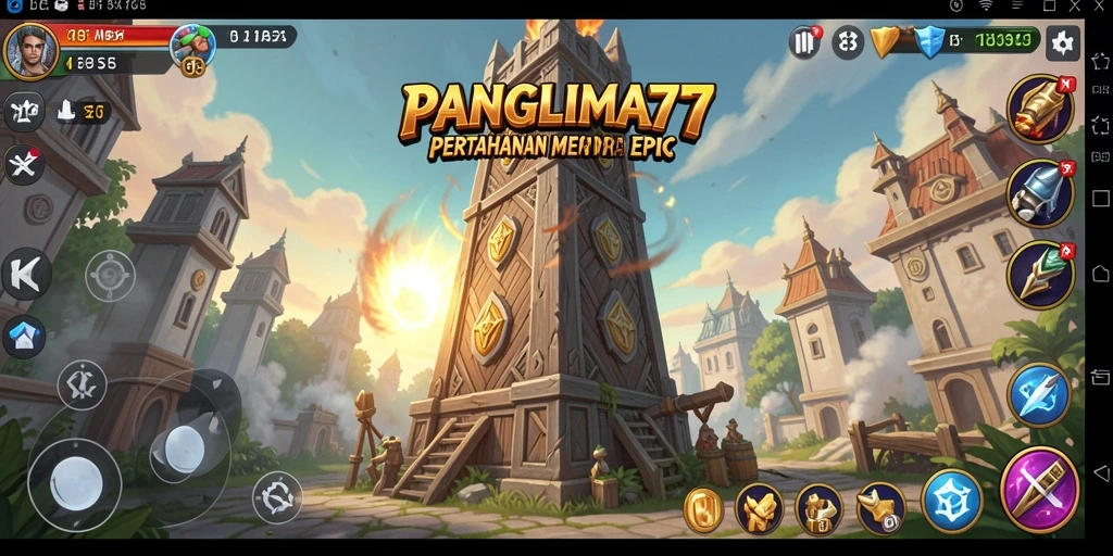 Skrinsut gameplay menara mempertahankan kerajaan dari serangan musuh.