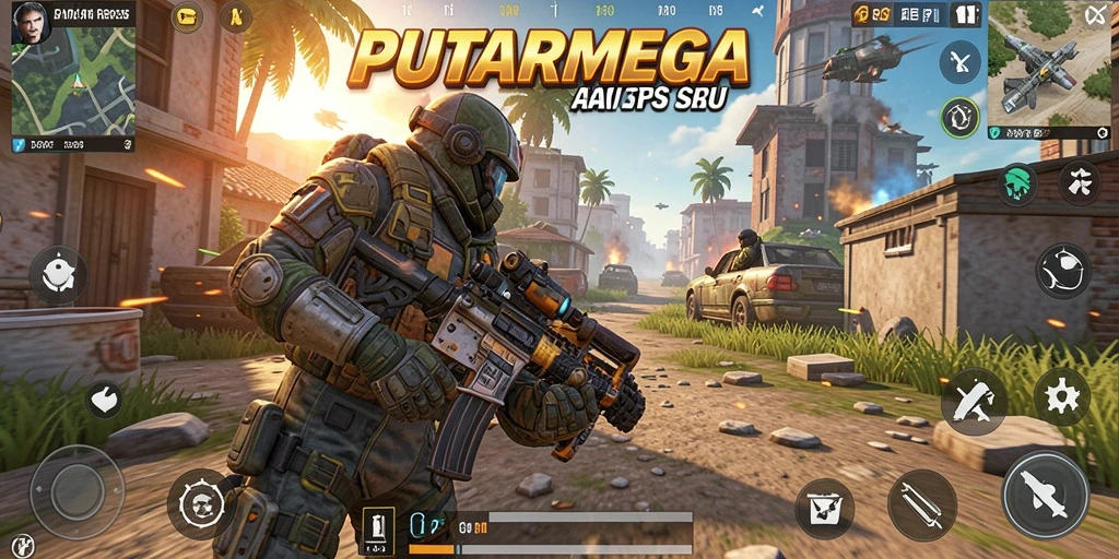 Screenshot gameplay PUTARMEGA menampilkan pertempuran yang intens.