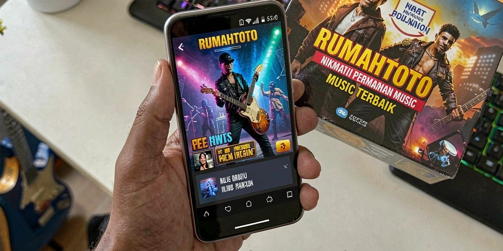 Tampilan gameplay RUMAHTOTO yang menampilkan interaksi musik yang seru.